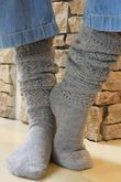 Pointelle Knit Slouch Socks Grey /30=